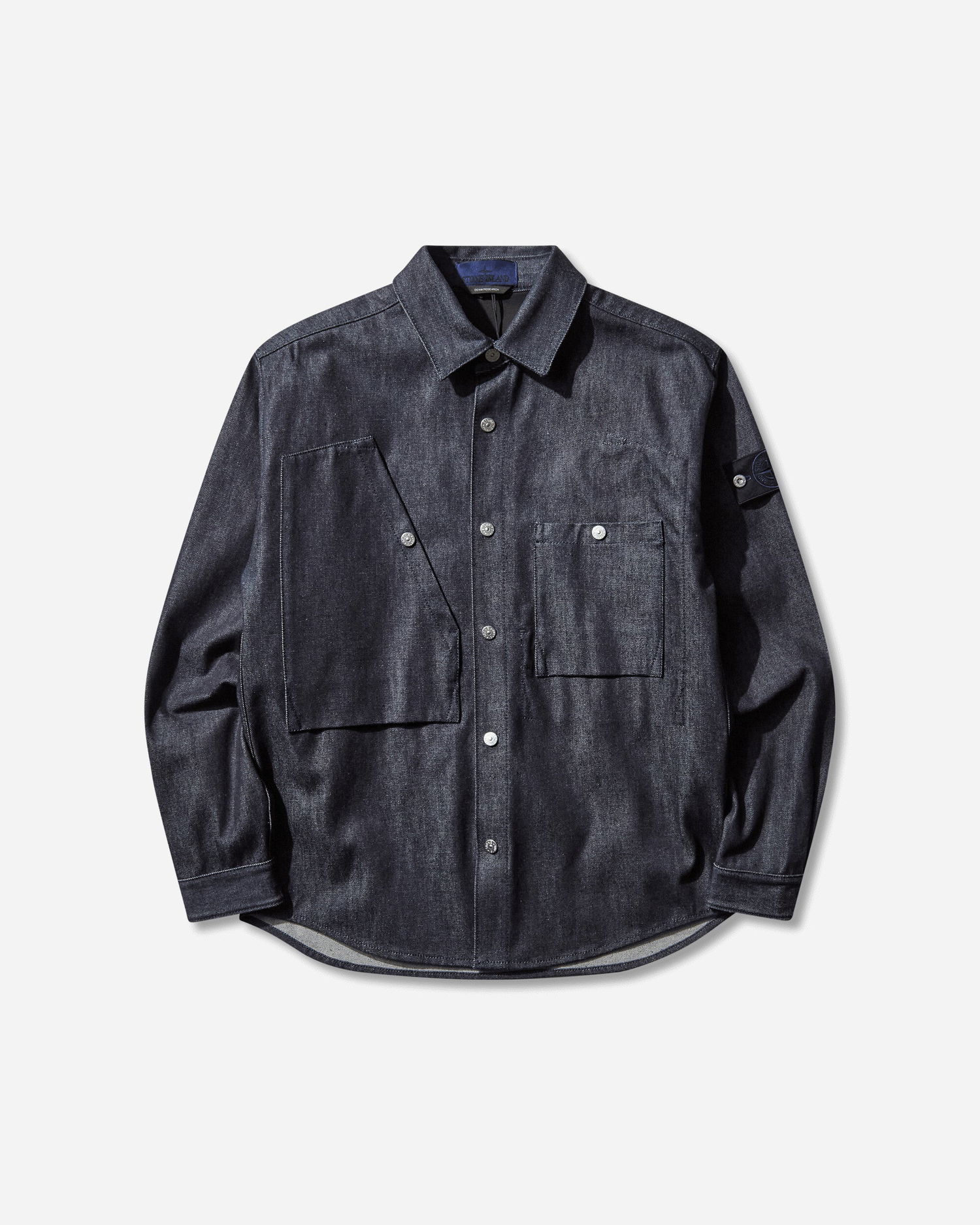 Skjorta Stone Island Long Sleeve Raw Denim Patch Pocket Shirt Mörkblå | K2S15-1100008-S00J8 VJ200, 0