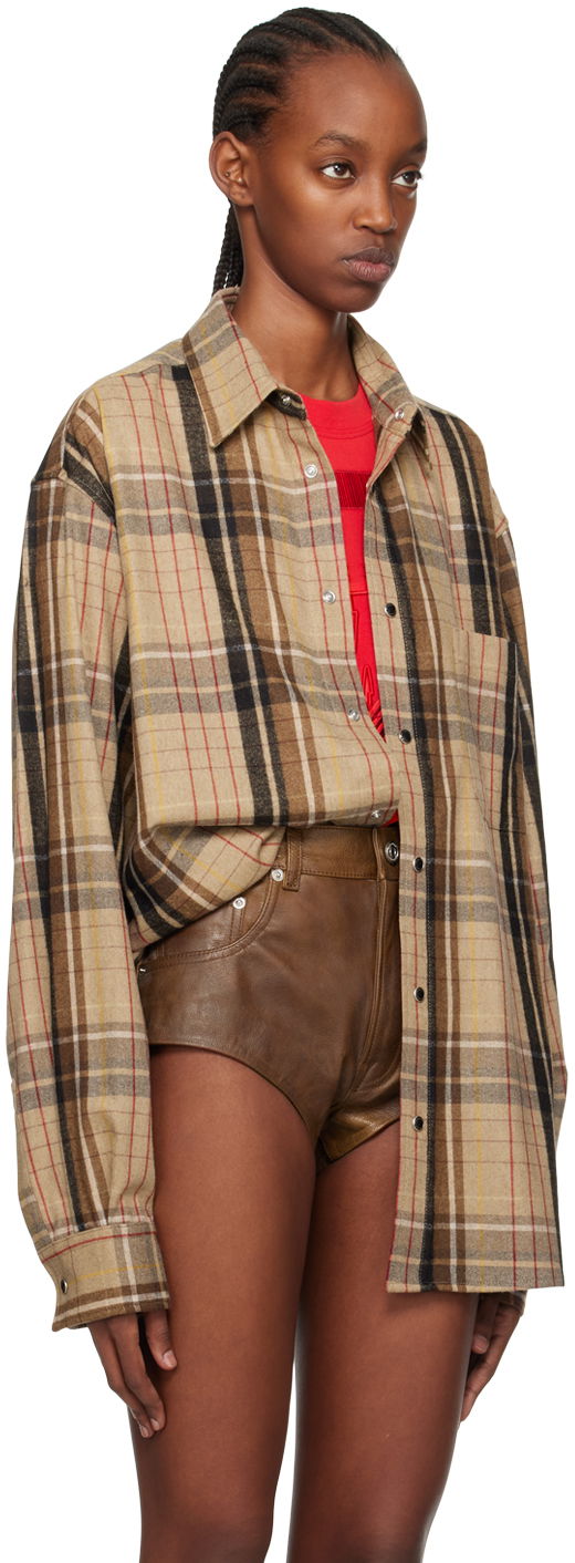 Skjorta VETEMENTS VTMNTS Check Flannel Shirt Beige | VL20SH240C, 1