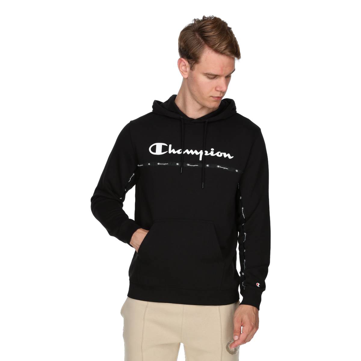 Sweatshirt Champion COLOR BLOCK Hoodie Svart | 219953-KK001, 0