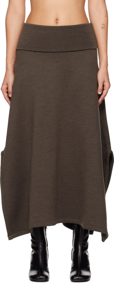 Kjol LEMAIRE Lemaire Vented Midi Skirt Brun | SK1038 LJ1020, 0