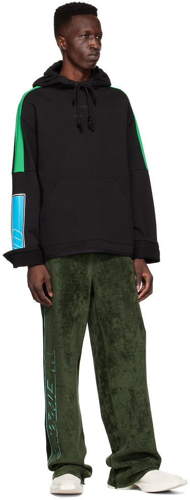 Sweatshirt We11done Cotton Graphic Hoodie Svart | WD-TH1-22-556-U-BK, 3