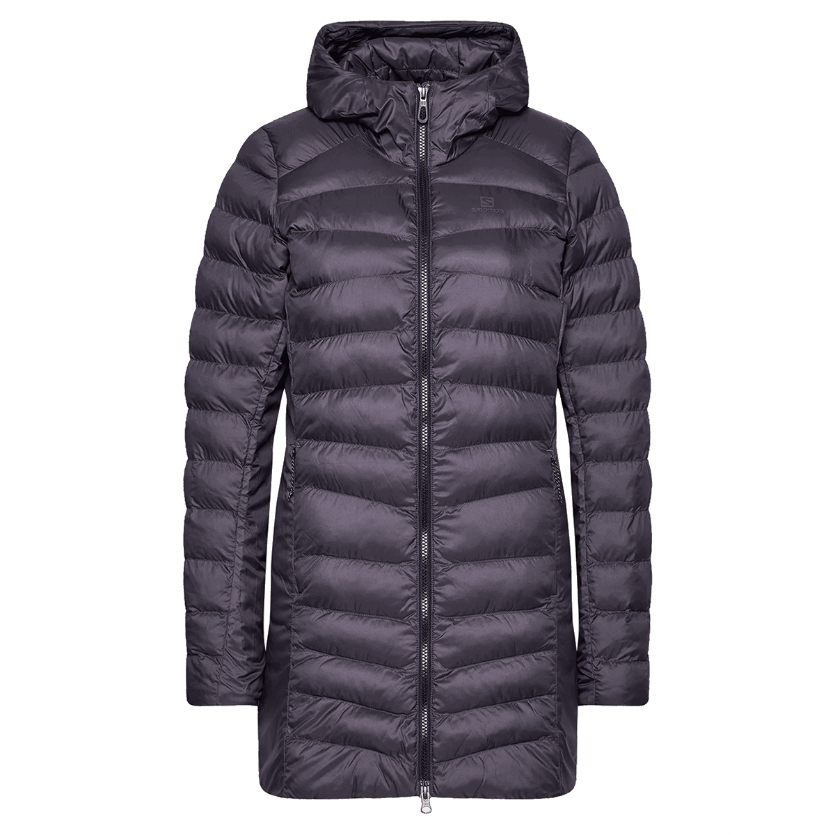 Pufferjacka Salomon SIGHT STORM Padded Hooded Long Jacket Grå | LC1390800, 0