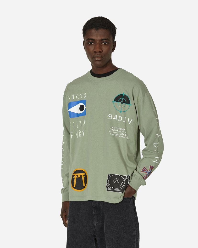 T-shirt Neighborhood LS-10 Longsleeve T-Shirt Sage Green Grön | 241PCNH-LT10 SG