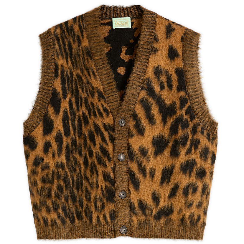 Väst Aries Brushed Leopard Print Vest Brun | AR40041-BRN