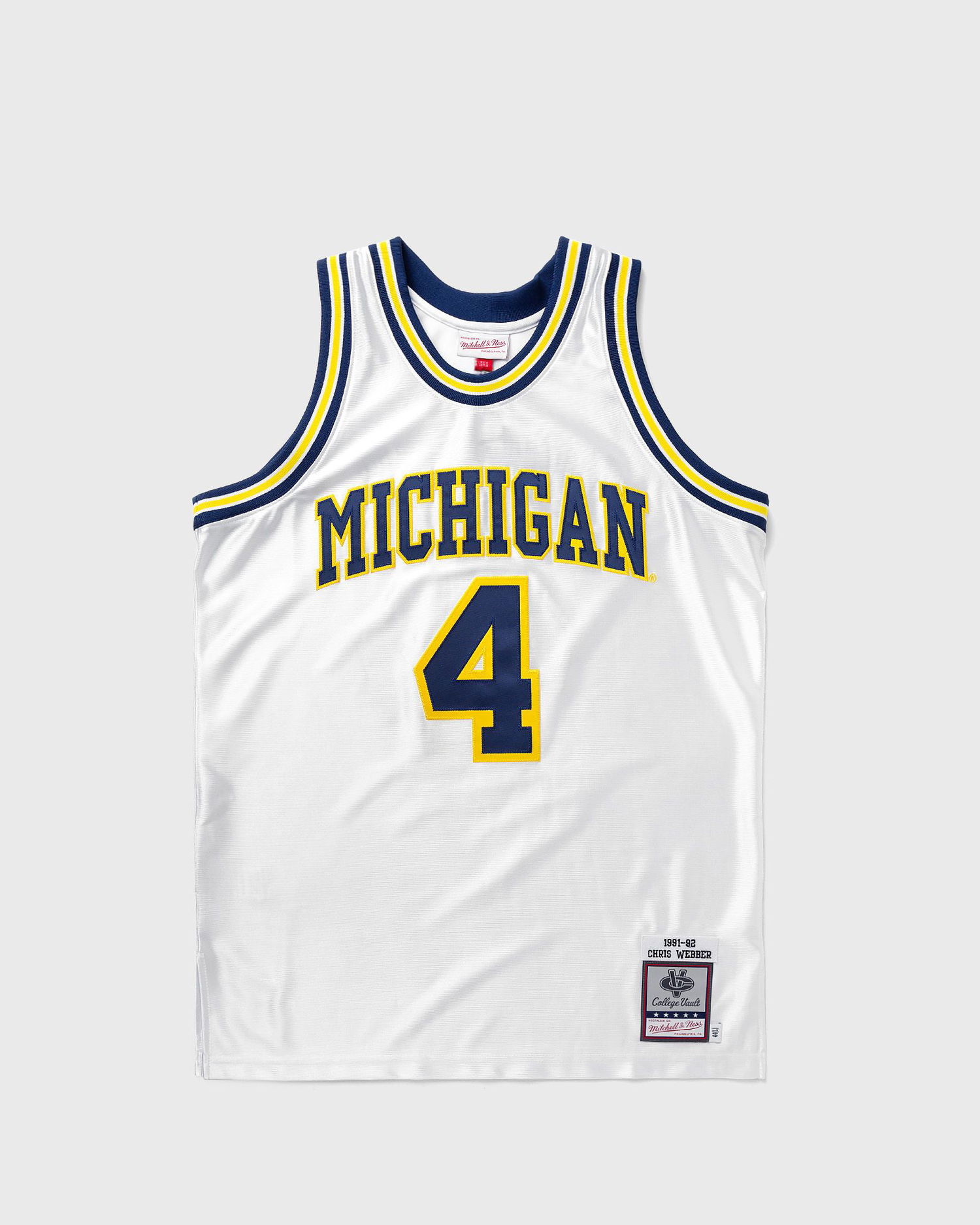 Jersey Mitchell & Ness NCAA AUTHENTIC JERSEY MICHIGAN 1991-92 CHRIS WEBBER #4 Vit | AJY55329-UMI91CWEWHIT, 0