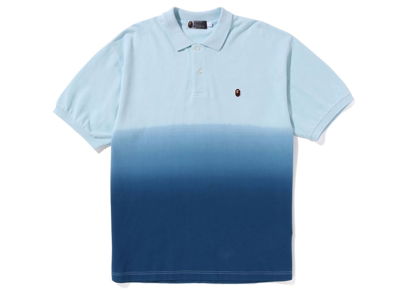 Polotröja BAPE Ape Head One Point Gradation Relaxed Fit Polo Tee Blå | 1J30-112-001, 0