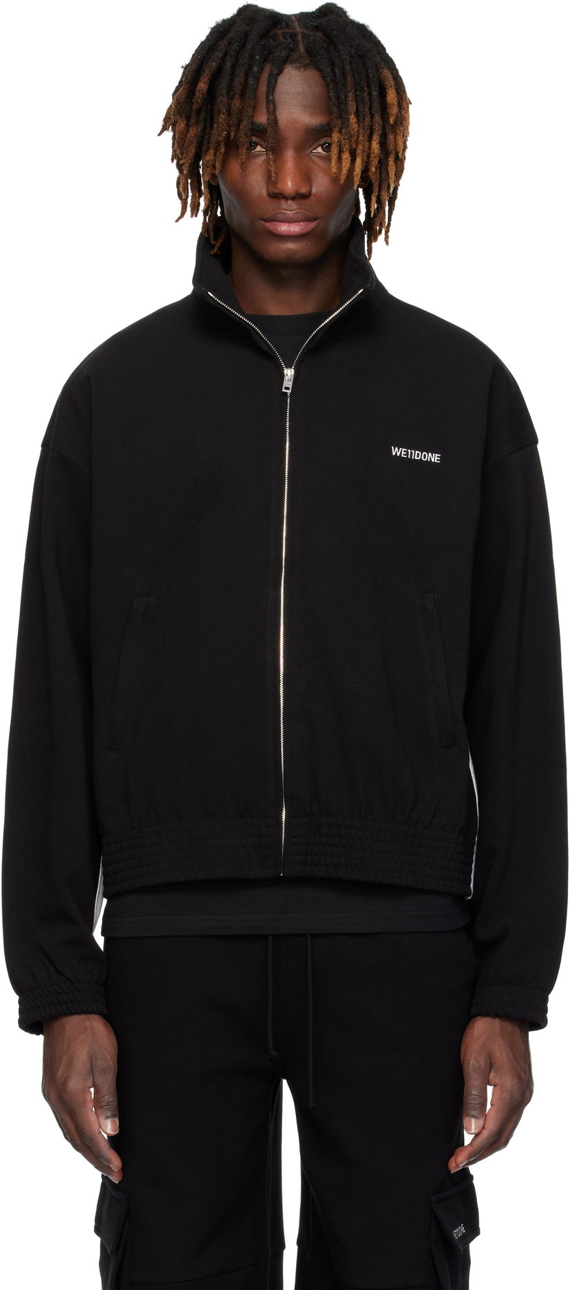 Vindjacka We11done We11done Contrast Track Jacket Svart | WD-TJ0-25-837-U-BK