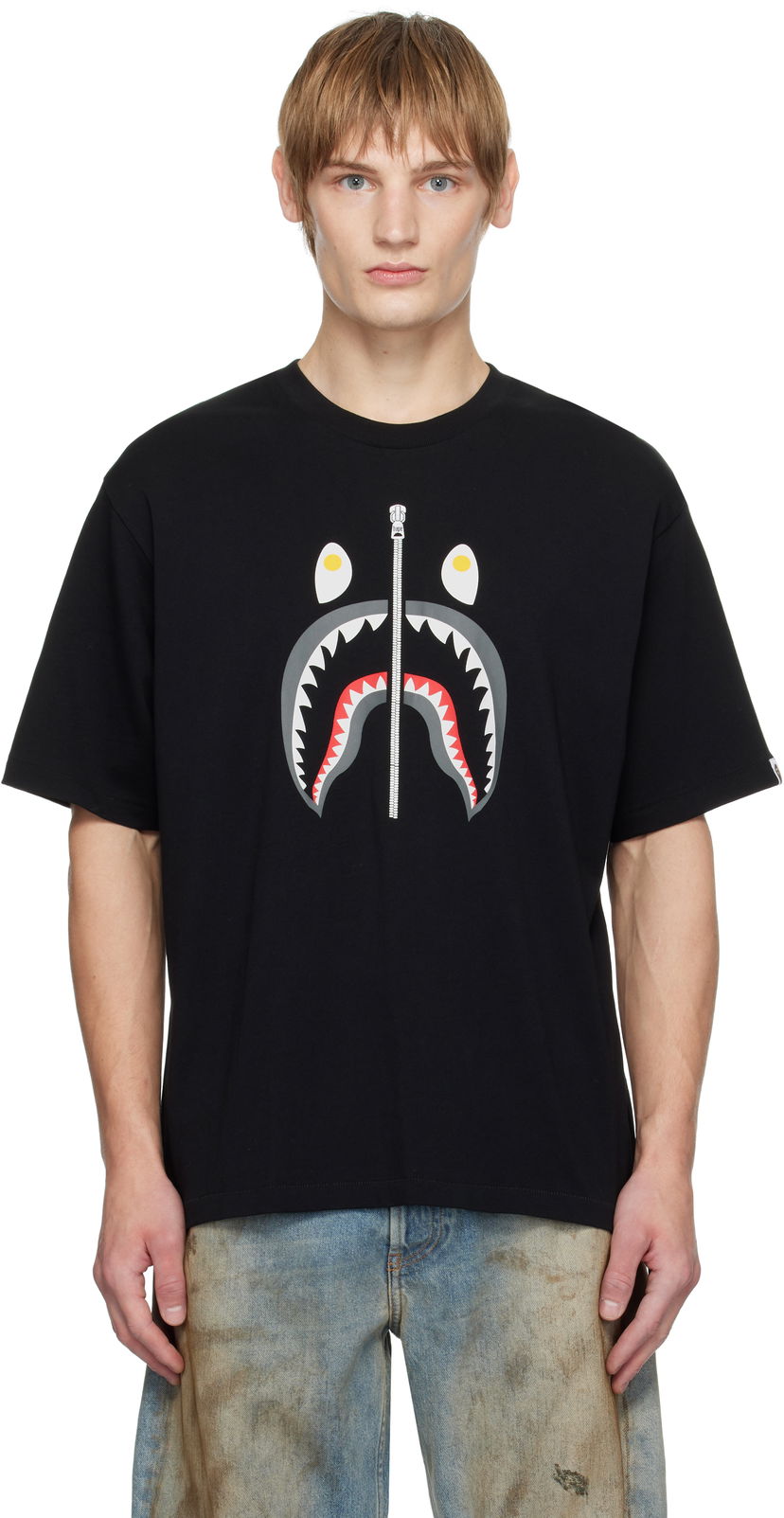 T-shirt BAPE Shark Graphic T-Shirt Svart | 001TEK701310M