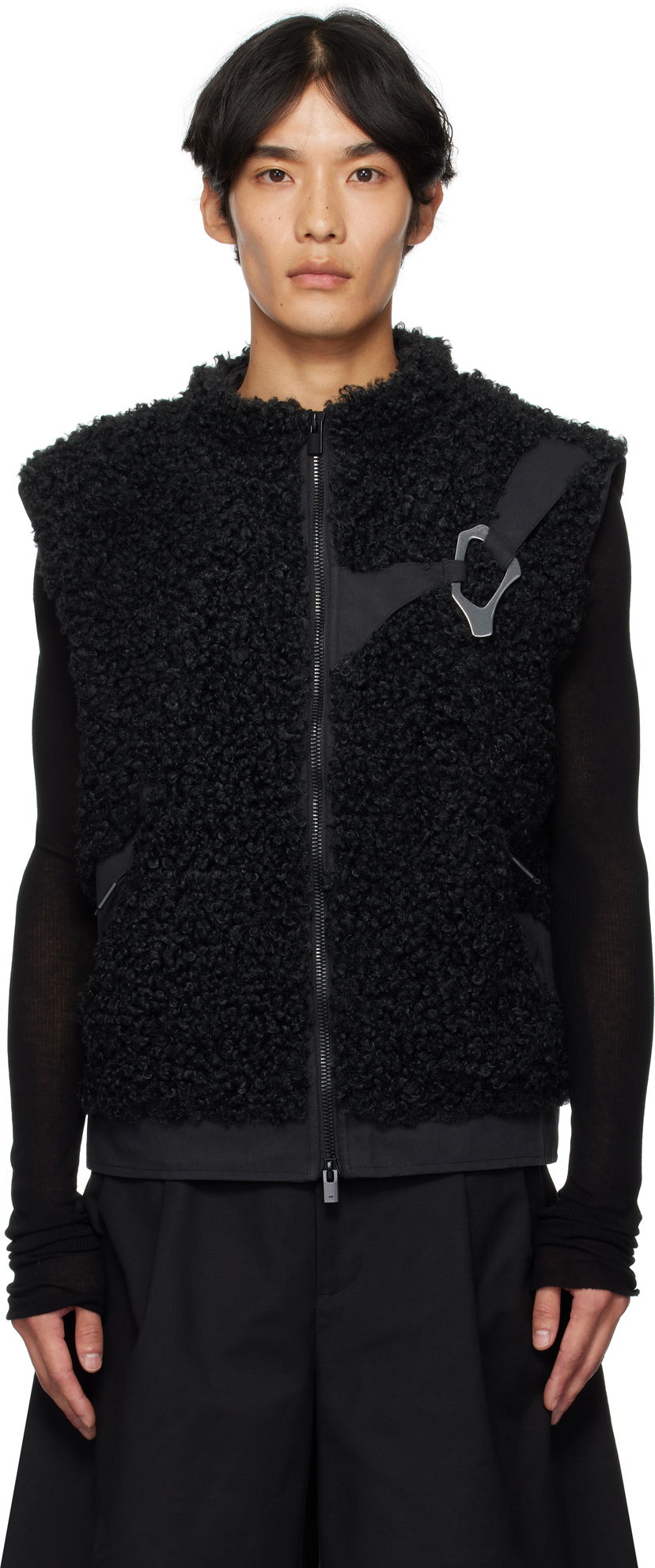 Väst HELIOT EMIL HELIOT EMIL Chiaroscuro Fleece Vest Svart | PREAW25_M_03_038_BLK01