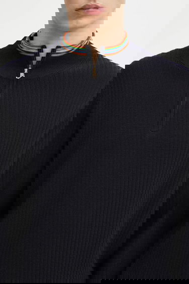 Sweater Paul Smith Paul Smith Wool Half-Zip Sweater Mörkblå | M1R.548Z.T02825, 3