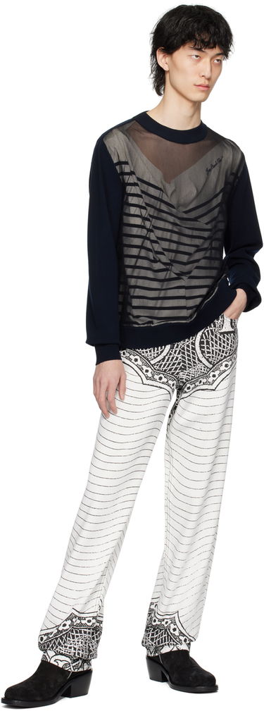 Sweater Jean Paul Gaultier Gaultier Oversized Striped Sweater Mörkblå | 24/25-U-PL046B-M064-590100, 3