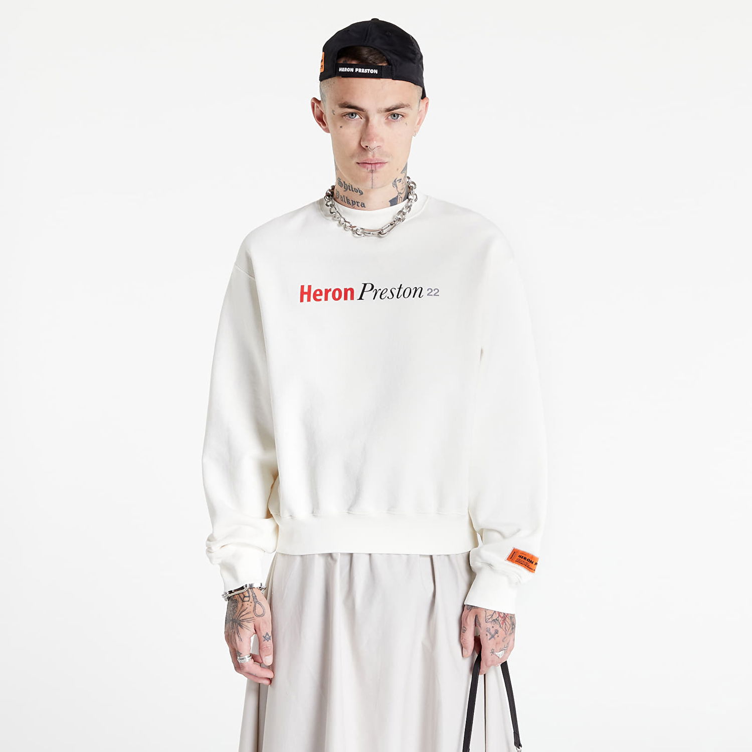 Sweatshirt HERON PRESTON Multi Heron Censored Crewneck Vit | HMBA020F22JER0070184, 0