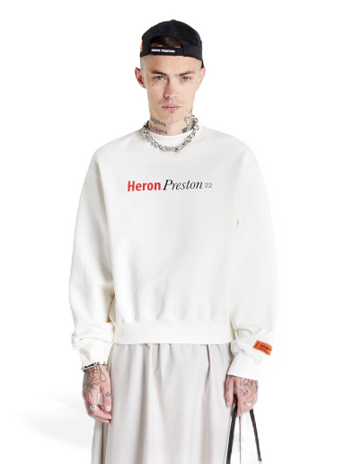 Sweatshirt HERON PRESTON Multi Heron Censored Crewneck Vit | HMBA020F22JER0070184