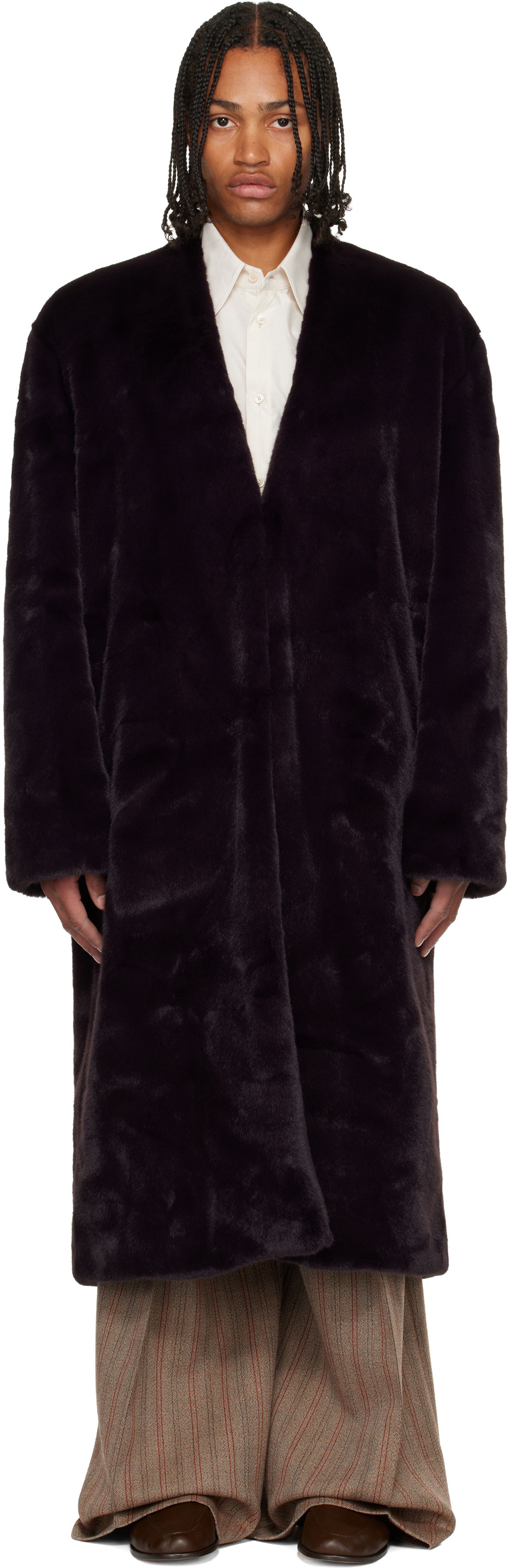 Rockar Casablanca Shawl Faux-Fur Coat Svart | M-AW25-OT-218-01, 0