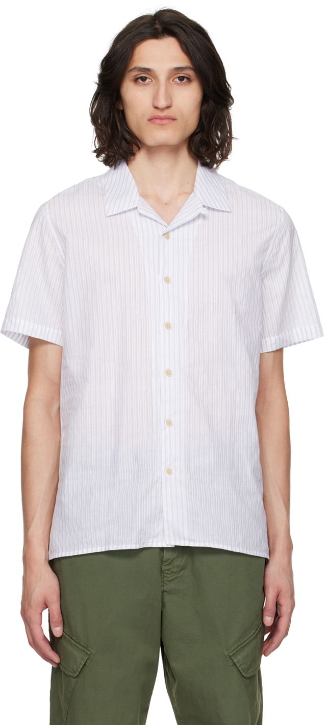 Skjorta Paul Smith PS Paul Smith Striped Camp Shirt Vit | M2R-114R-M22060-02