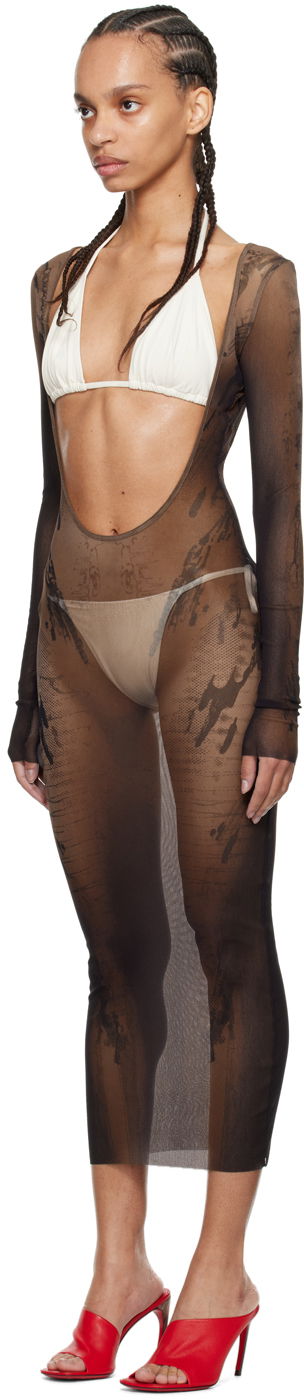 Klä Jean Paul Gaultier Jean Paul Gaultier Shayne Oliver Edition Mesh Midi Dress Brun | 24/27-F-RO180-T550-6700, 3