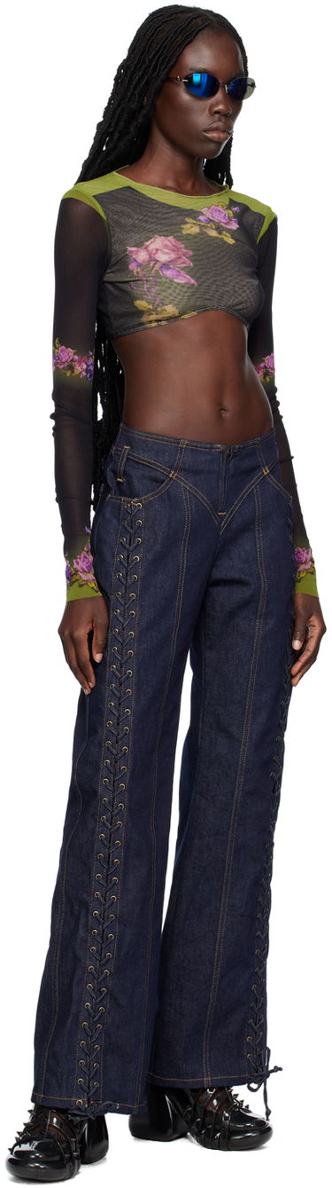 Crop top Jean Paul Gaultier Gaultier 'The Fleurs Petit Grand' Crop Top Flerfärgad | 23/12-F-TO080-T525-4000, 3