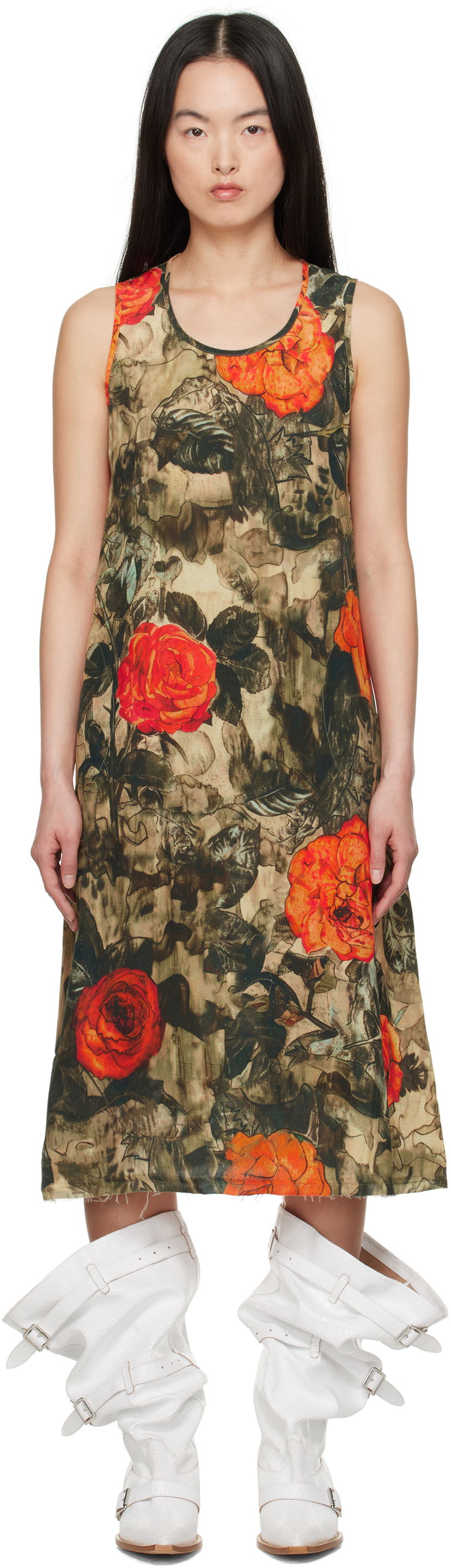 Klä R13 R13 Sleeveless Rose Print Midi Dress Flerfärgad | R13WR304-R535A