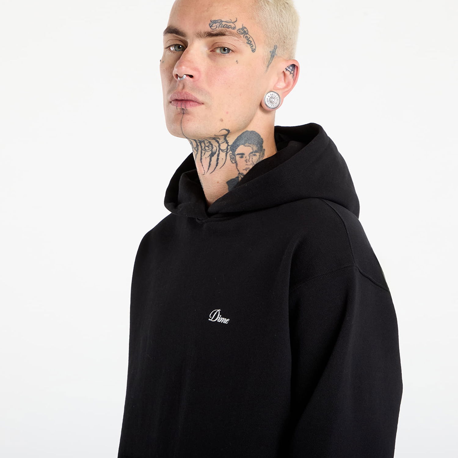 Sweatshirt Dime Dime Cursive Small Logo Hoodie Svart | DIMEFA2540BLK, 1