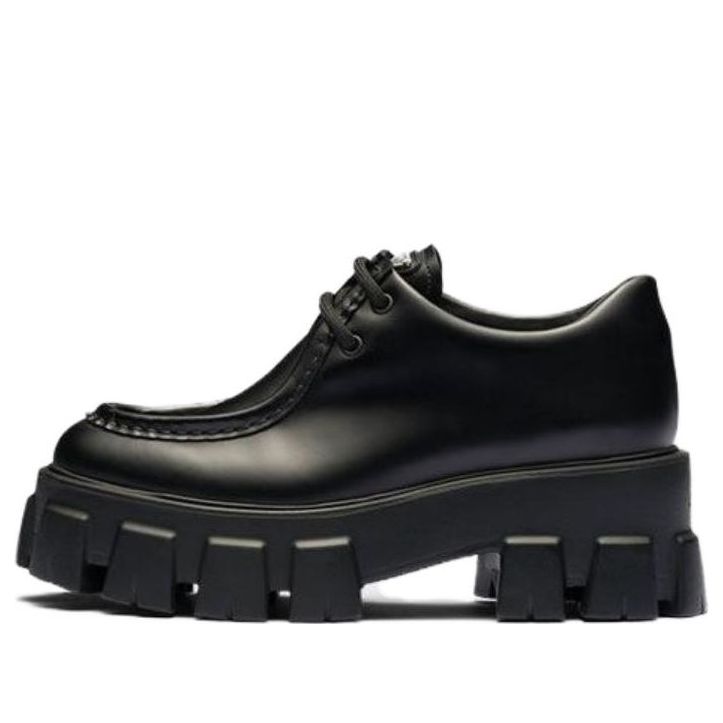 Sneakers och skor Prada Monolith Brushed Leather Lace-up Shoes Svart | 1E254N_B4L_F0002_F_B055