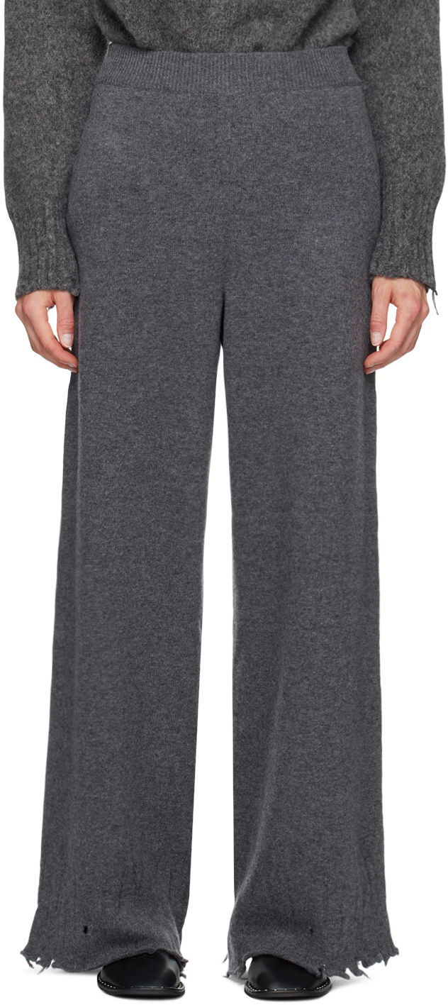 Byxor Stella McCartney Flared High-Rise Trousers Grå | 6K08783S2523