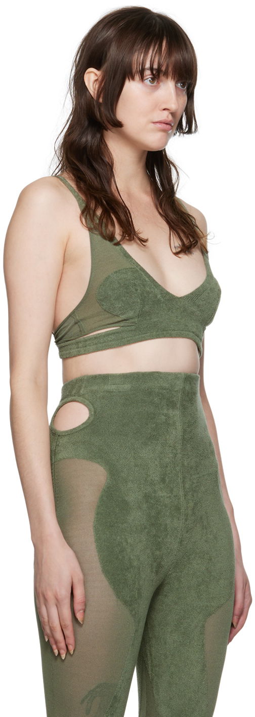 Behå Dion Lee Chenille Intarsia Bra Grön | A7606P22, 1