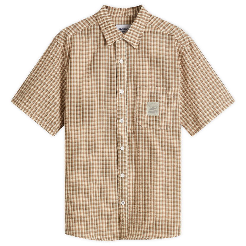 Skjorta Butter Goods Equipment Short Sleeve Shirt, Size Large Brun | BG251402-NTL