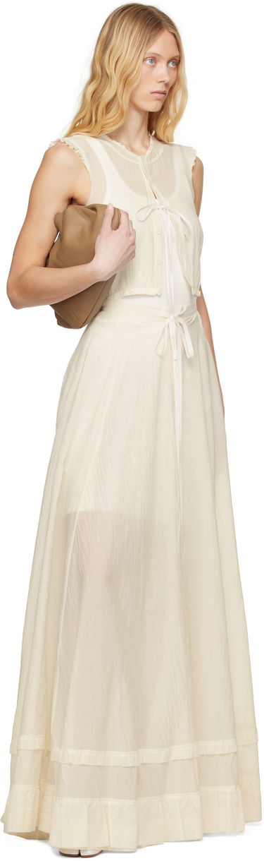 Klä Maison Margiela MM6 Maison Margiela Cotton Voile Maxi Dress Vit | S62DG0045 M35440, 3