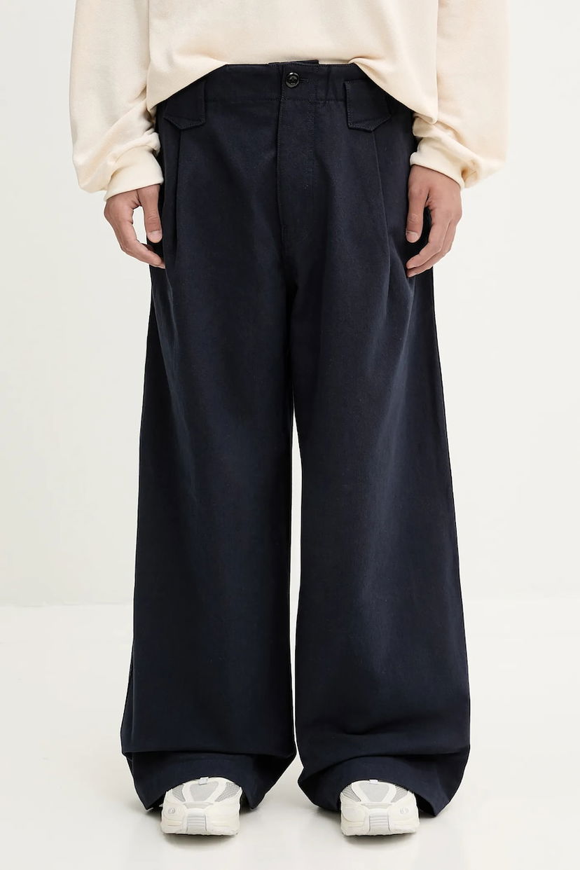 Byxor KENZO Kenzo Wide Leg Trousers Mörkblå | FF55PA3809GV.79