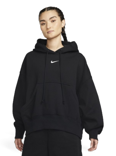 Sweatshirt Nike Sportswear Phoenix Fleece Over-Oversized Pullover Hoodie Svart | DQ5858-010