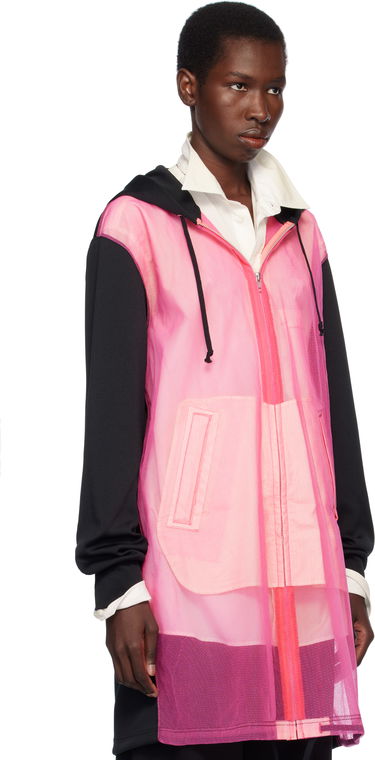 Sweatshirt Comme des Garçons Homme Plus Thick & Tulle Zip-Up Hoodie Rosa | PO-T031-051, 1