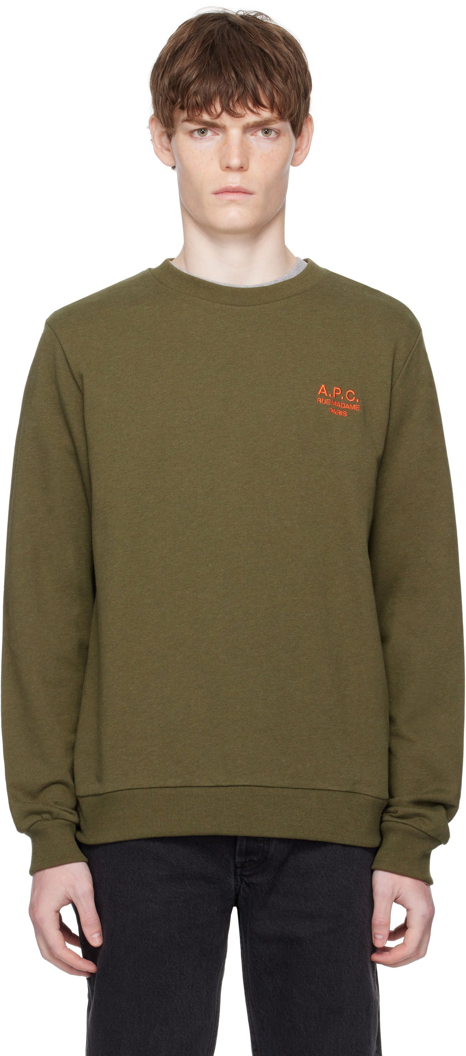 Sweatshirt A.P.C. A.P.C. Rue Madame Standard Sweatshirt Grön | COHGR-M27913, 0