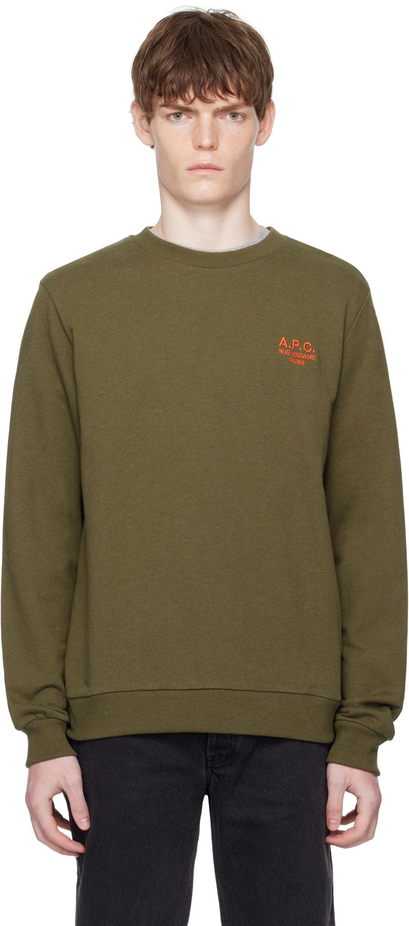 Sweatshirt A.P.C. A.P.C. Rue Madame Standard Sweatshirt Grön | COHGR-M27913