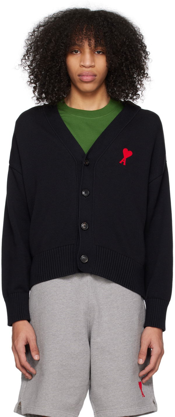 Sweater AMI Cardigan Svart | UKC008.016, 0