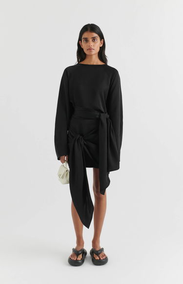 Kjol AXEL ARIGATO Dione Tie-Front Skirt Svart | A2124001, 4