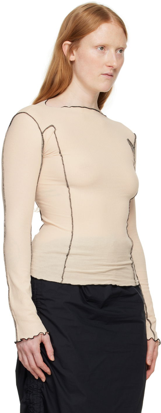 T-shirt Baserange Long Sleeve T-Shirt Beige | TTML-RB-SU24, 1