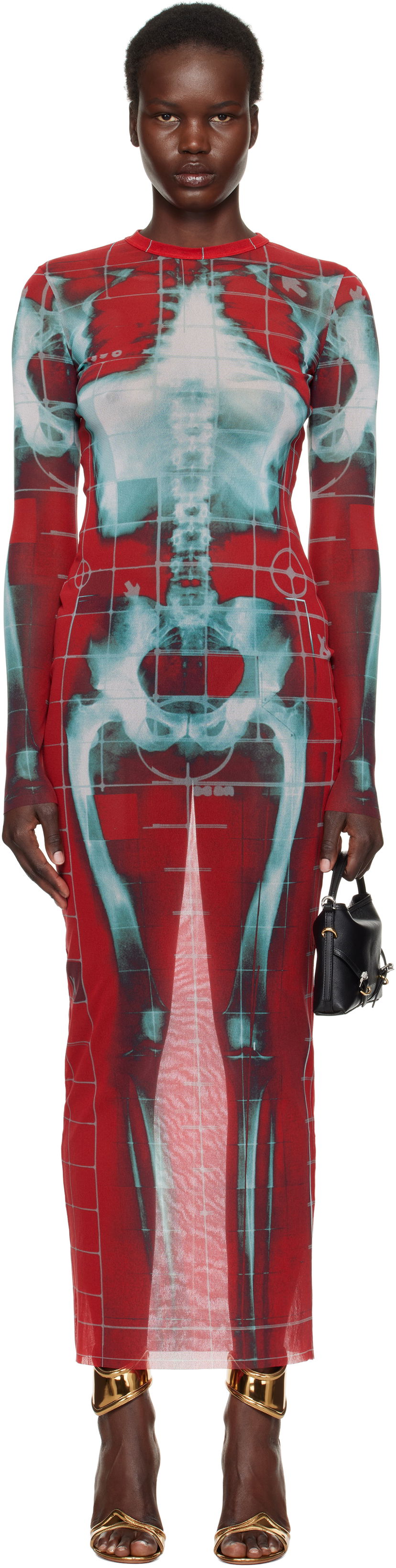 Klä Jean Paul Gaultier Jean Paul Gaultier 'The Squeletor' Maxi Dress Röd | 25/33-F-RO309-T580-3058