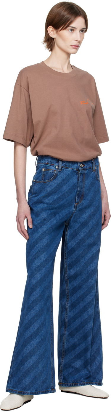 Jeans Marni Marni Wide Leg Diagonal Stripe Jeans Blå | PAJD0432A0 USCX36, 3