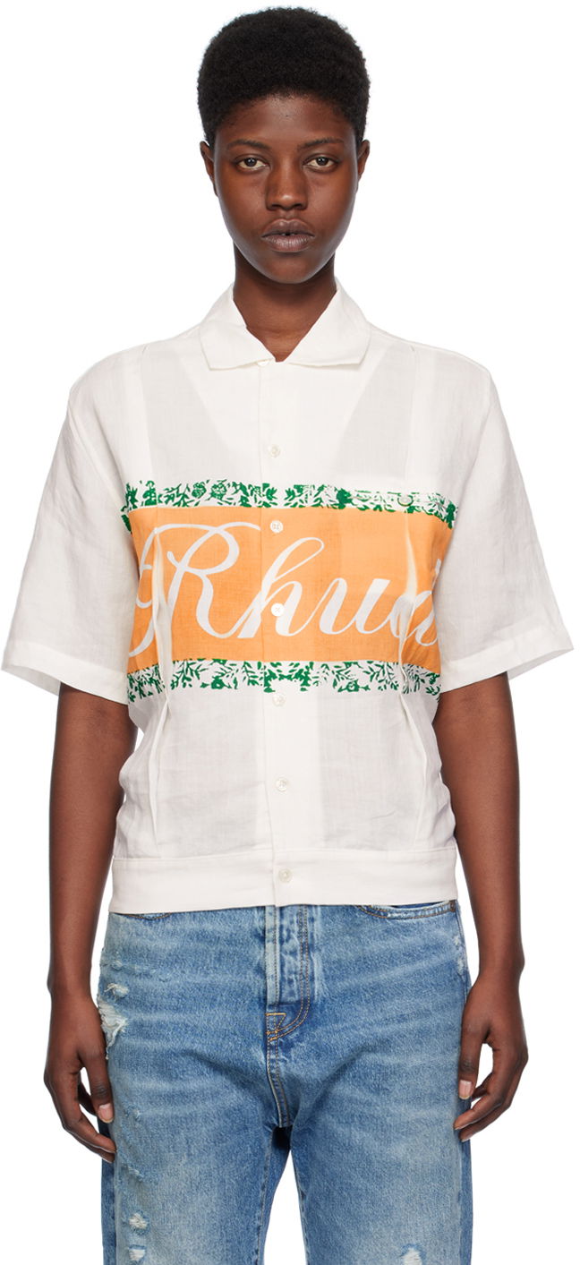 Skjorta Rhude Printed Shirt Vit | RHPS24SR10023060