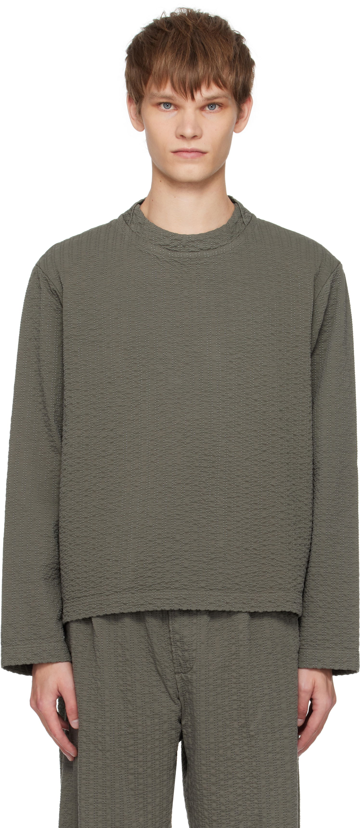 T-shirt Craig Green Craig Green Embroidered Linestitch Smock T-Shirt Grön | CGAW25CWOSHI69, 0