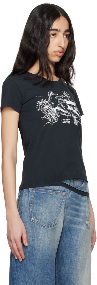 T-shirt Maison Margiela MM6 Maison Margiela Rabbit Print T-Shirt Svart | S62GD0199 M20108, 1