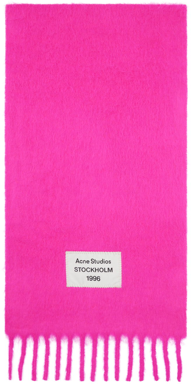 Halsduk Acne Studios Pink Fringe Alpaca Scarf Rosa | CA0350-