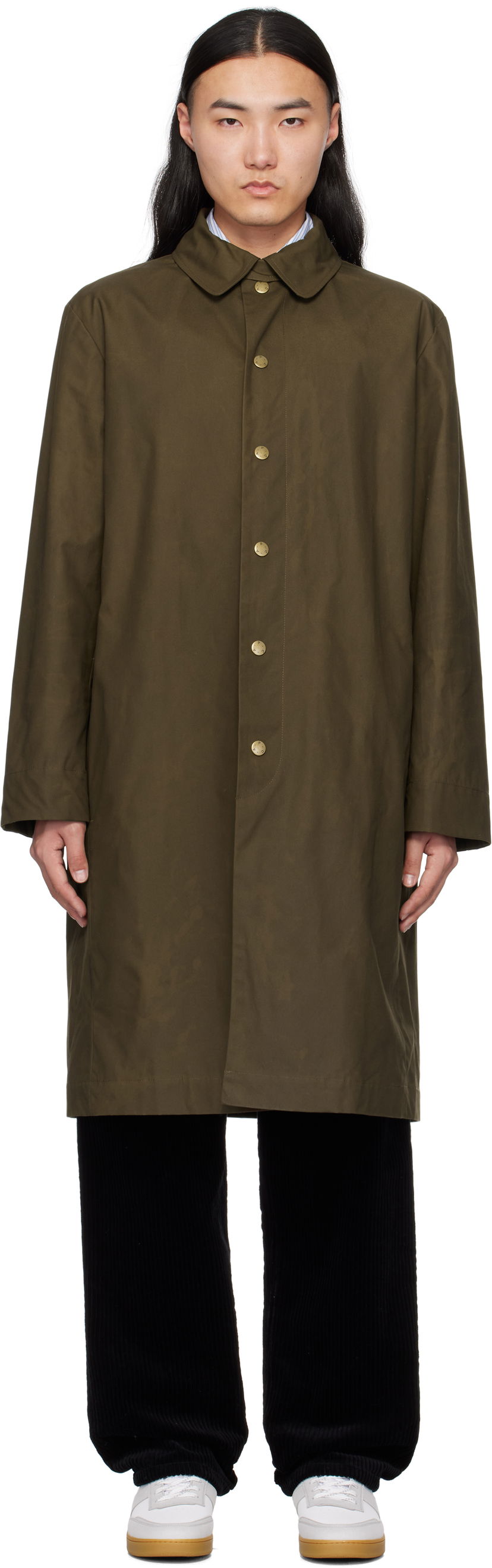 Rockar A.P.C. A.P.C. Arthur Mac Coat Grön | COERC-H01535