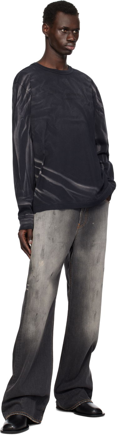 T-shirt Alexander Wang Alexander Wang Crease Wash Long Sleeve T-shirt Svart | UCC1251782, 3