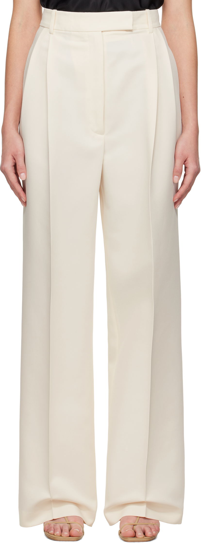 Byxor Róhe Róhe High-Waist Tailored Trousers Vit | 414-30-052