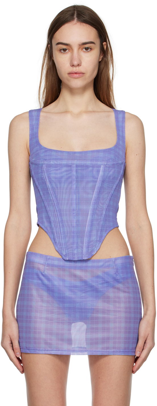 Kjol Miaou Miaou Campbell Plaid Tank Top Purpur | 7020PM1BPP