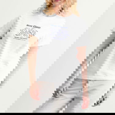 T-shirt CLOSED Stay Button Print T-Shirt, Size Large Vit | C95202-44H-PR-200, 2