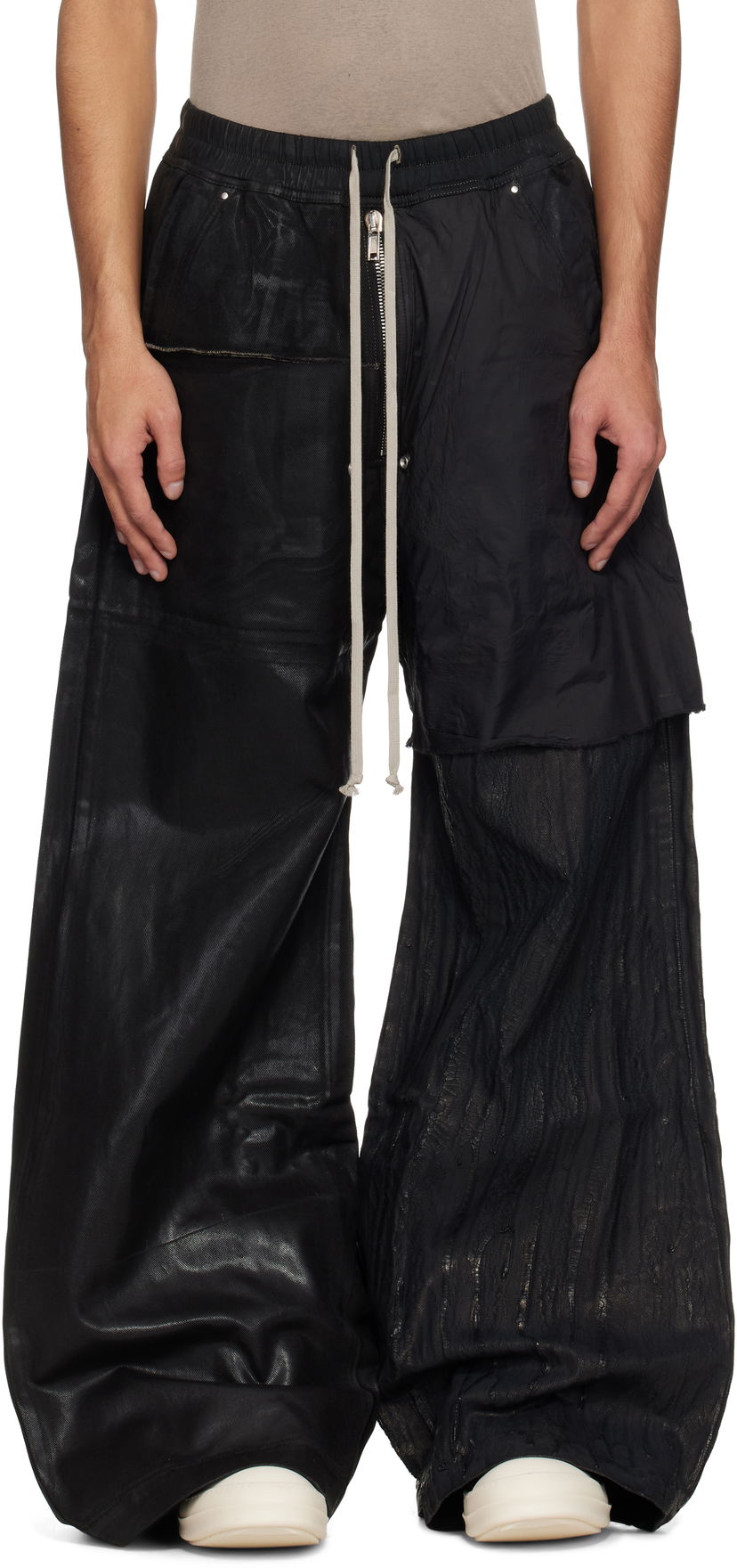 Byxor Rick Owens Rick Owens DRKSHDW Hollywood Geth Belas Wide Leg Jeans Svart | DU01E3378 COMW1