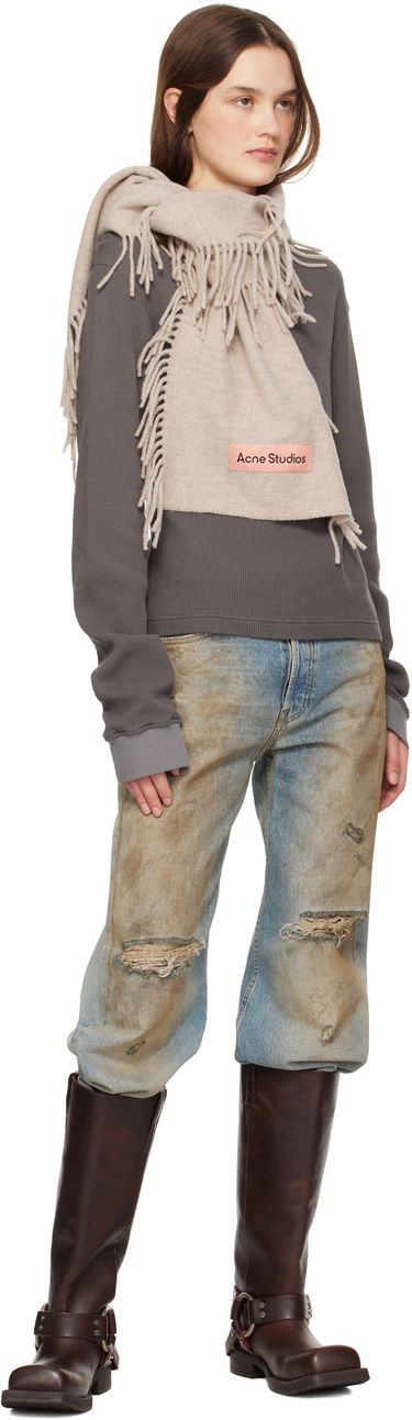 Halsduk Acne Studios Fringe Wool Scarf Grå | CA0368-, 2