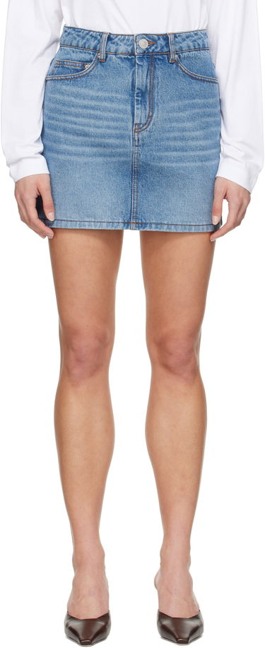 Kjol AMI AMI Paris Faded Denim Miniskirt Blå | FSK037.DE0046, 0